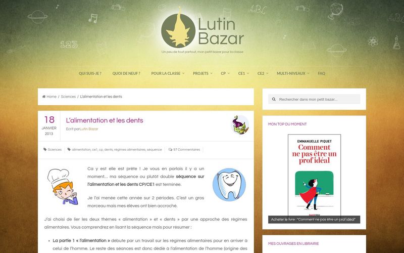Lutin Bazar : L'alimentation et les dents